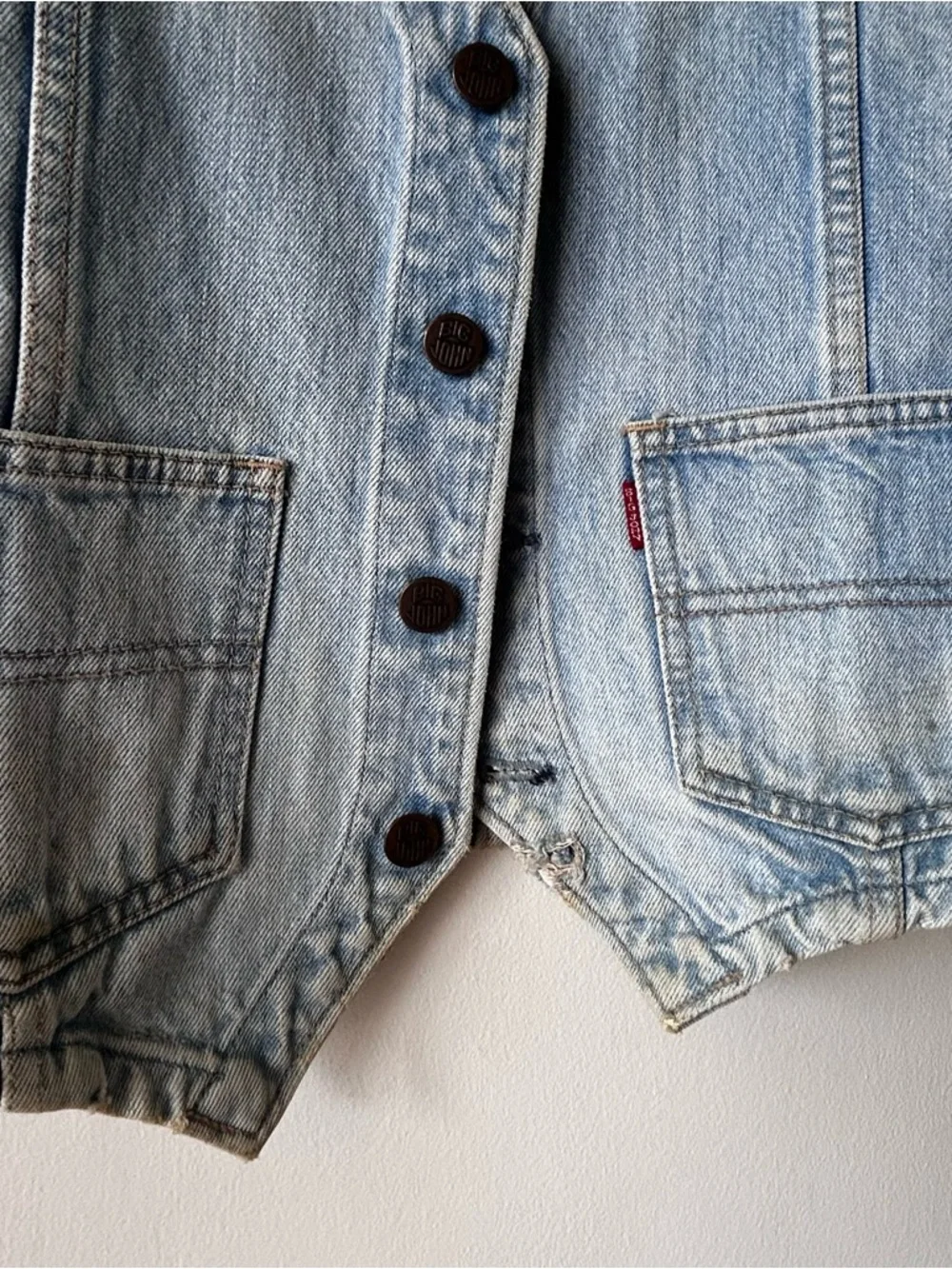 Big John Vintage Men’s Denim Vest Size 40in/ 101.5cm Chest - Picture 9 of 16